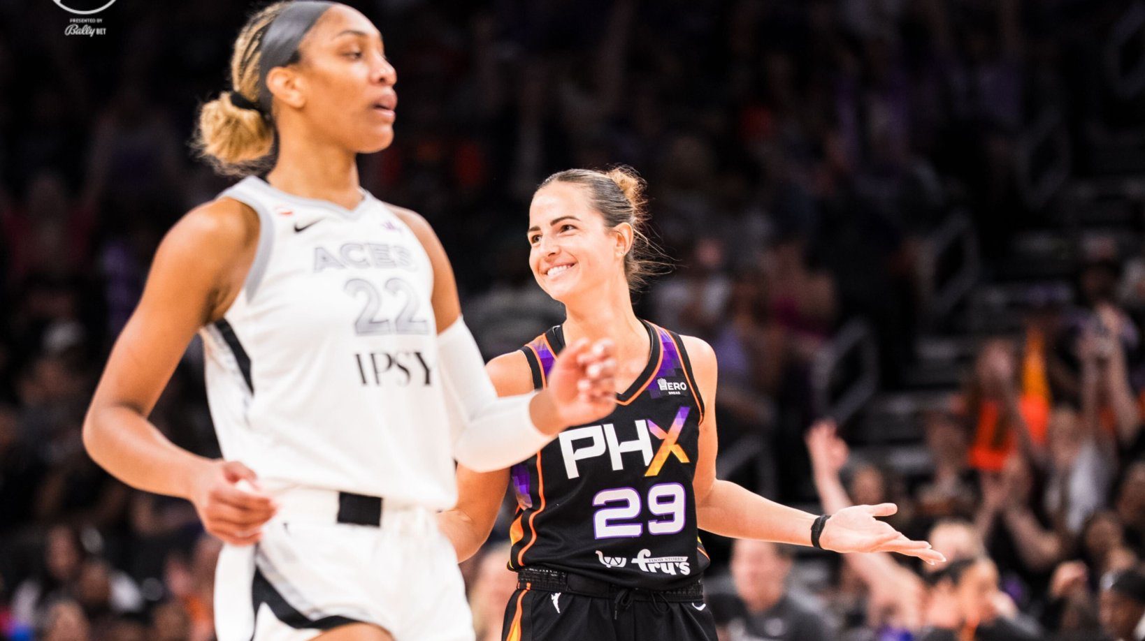 Phoenix Mercury guard Jovana Nogic (No. 29) against the Las Vegas Aces at home on June 17. (Photo- Phoenix Mercury)