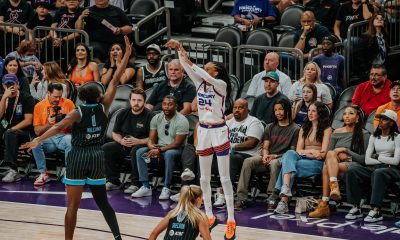 Phoenix Mercury forward DeWanna Bonner (No. 24) attempts to score a basket against the Seattle Storm at home on July 7. (Photo- Adrianna Peralta, The Podium Finish)